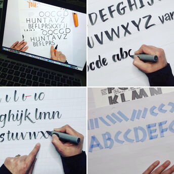 "Unlock Your Neuland Markers" a free online lettering course at www.LetsLetterTogether.com